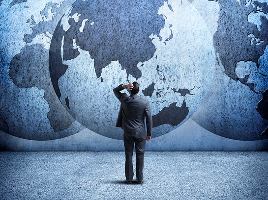 Man And Globes